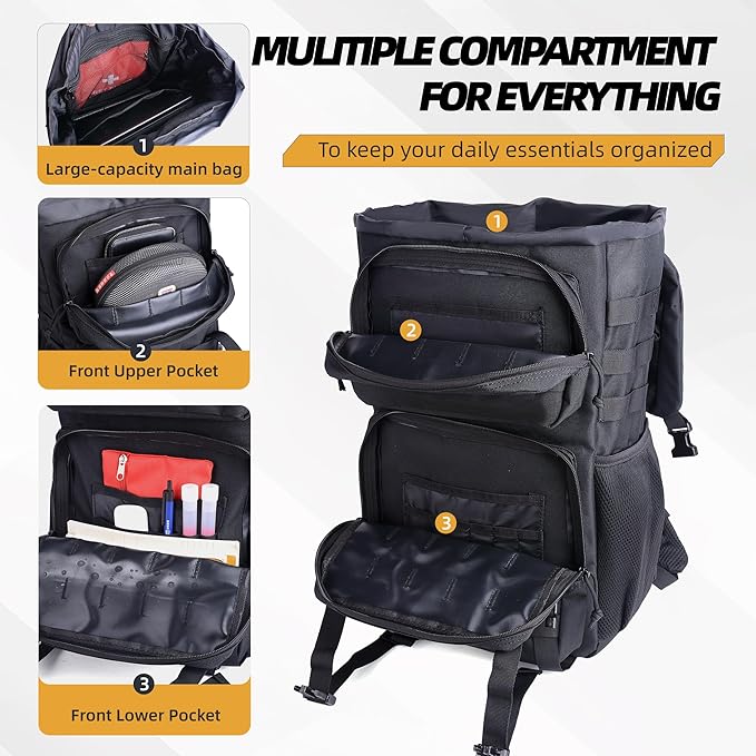 gracedon Military Tactical Backpack 40L for Camping Travel Hunting Hiking Bug Out Bag Molle Rucksack for Men