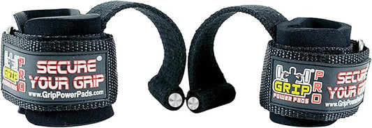 Lifting Dowel Straps Neoprene Padded Wrist Wraps Power Weight Lifting Training Gym Grips Straps Wrist Support Bandage Set of 2 Alternative to Hooks (Black)