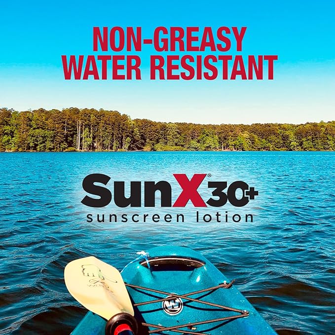 CoreTex Sun X 30+ SPF Broad Spectrum Sunscreen Lotion - 16oz Bottle of Paraben, Oxybenzone, Octinoxate, & Oil Free Sunscreen - No White Cast and Water & Sweat Resistant Up to 80 Minutes