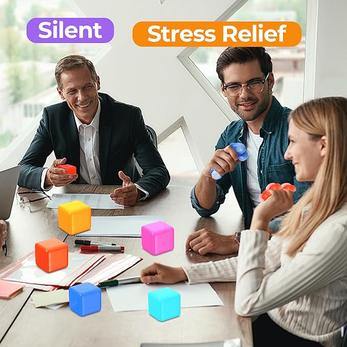 Slow Rise Stress Cube 24 Pack,Gentle Fidget Toys for Anxiety Stress Relief,Cube Stress Ball Toys, Dough Squishies Cube,Fidgets for Classroom Prize Box Toys