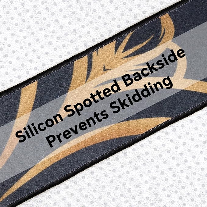 Colorful Star Yoga Towel with Corner Pockets, Non Slip Grip Dots Sweat Absorbent Hot Yoga Mat Towels, Soft Yoga Blankets with Travel Bag, Mat Cover for Workout, Gym, Fitness - 70"x26", Gold Mandala