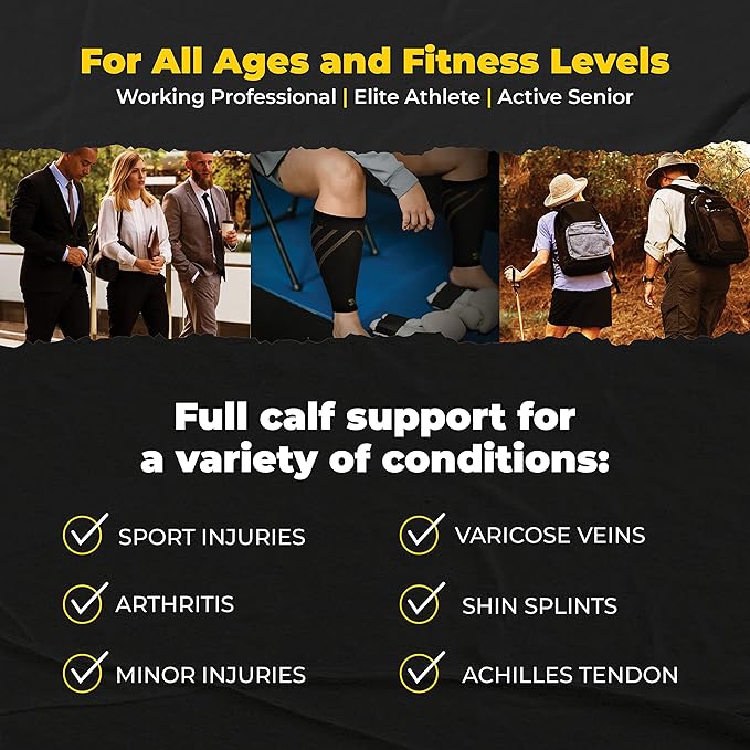 CopperJoint Wide Calf Compression Sleeve Men - Compression Calf Sleeve Women, Leg Sleeves for Men, Knee and Legs Sleeves Support for Runners, Basketball, Workout, Sports, 20-30mmHg - 5X-Large