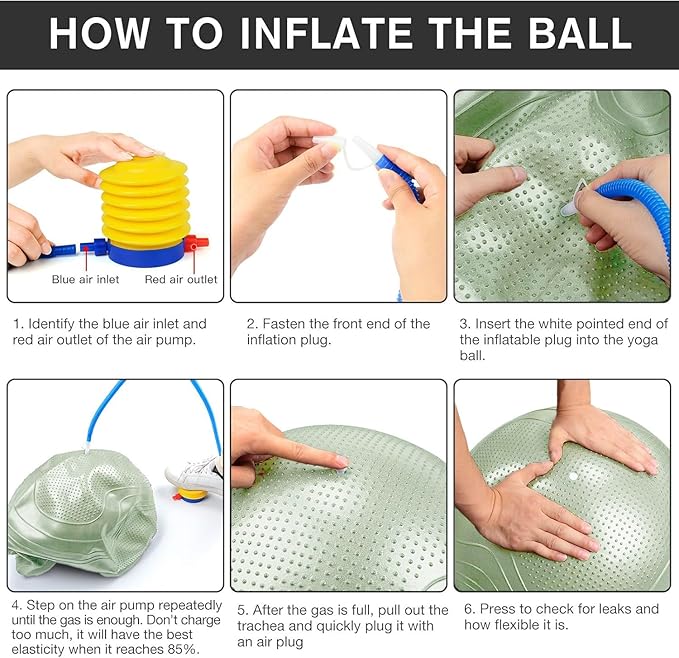 Yoga Ball, 18-30 Inch Extra Thick Exercise Ball for Workout Fitness Balance, Anti Burst Chair for Home and Office Desk, Includes Hand Pump & Workout Guide Access