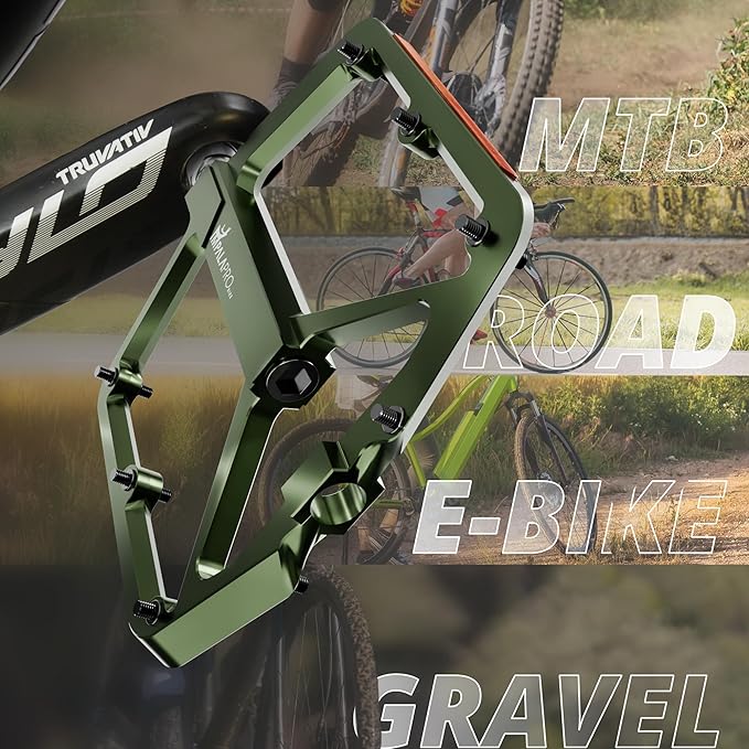 Flat Bike Pedals with Reflectors CNC Aluminium 9/16” – MTB Pedals with Extra Wide Platform and Removable Anti-Slip Pins – Lightweight Pedals for Mountain Bike & Road Bike 294 g