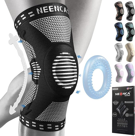 NEENCA Knee Braces for Knee Pain Relief, Compression Knee Sleeves with Patella Gel Pad & Side Stabilizers, Knee Support for Weightlifting, Running, Workout, Arthritis, Meniscus Tear, Men Women. ACE-53