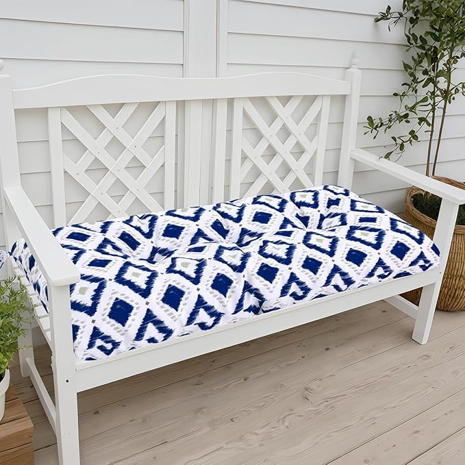 Outdoor Bench Cushion Waterproof, Tufted Bench Seat Cushion 40 x 15 Inch, Patio Wicker Indoor Seat Pads for Outside Garden Patio Balcony