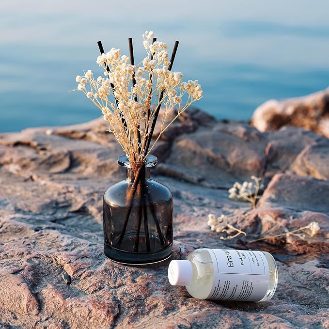 Brakula Reed Diffuser Set, 6.09 fl oz (180 ml)- Fresh Linen with 8 Reed Sticks, Home Fragrance Reed Diffuser for Bathroom Shelf Decor