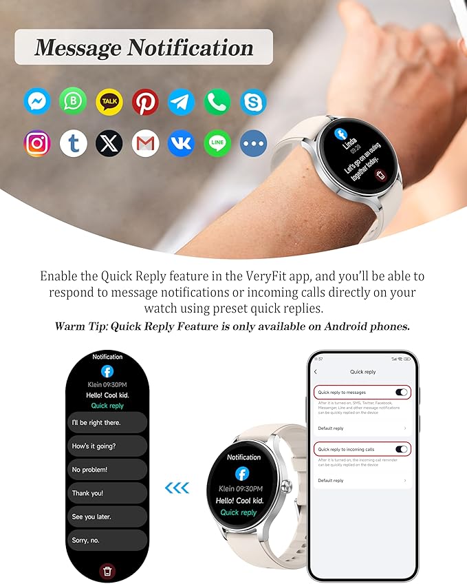 Smart Watch, 41mm Fitness Tracker, Answer/Make Calls, Digital Smartwatch with Heart Rate/Stress/Sleep Monitor, AI Voice, IP68 Waterproof Watch Calculator, Calendar, Games for Lady Women & Men