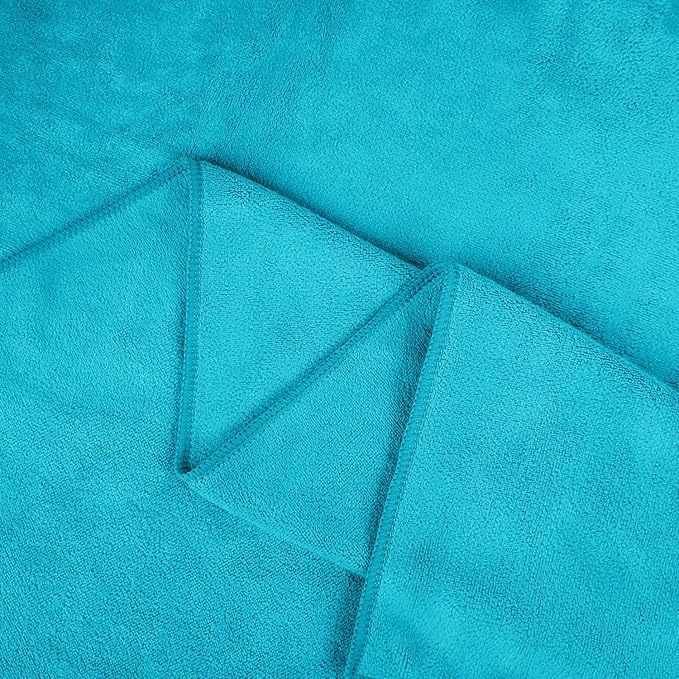 JML Bath Towels, Large Microfiber Towel Set 2 Pack (30" x 60") - Soft, Absorbent, Quick Drying, Use for Hair Wrap, Fitness, Sport, Yoga, Teal
