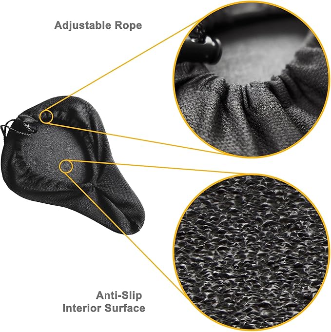 CyclingDeal Premium Bike Seat Cushion Cover - Padded Soft Comfort Gel Saddle Pad for Men’s & Women’s - Compatible with Indoor MTB Road Bicycles