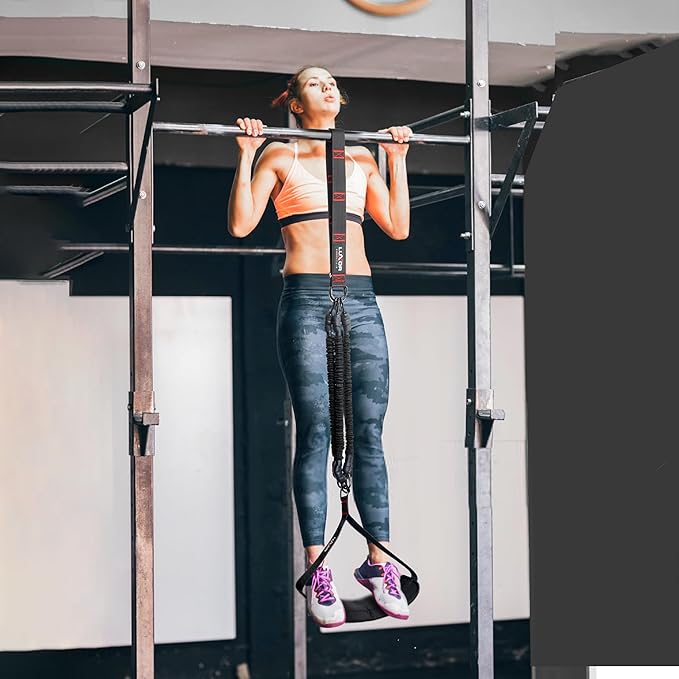 Pull Up Assistance Bands 260lbs - 4 Heavy Duty Assisted Pull Up Bands - Adjustable Strength Resistance Band Pull Up Assist, Training Equipment with Foot Rest, Bar Band for Home & Gym