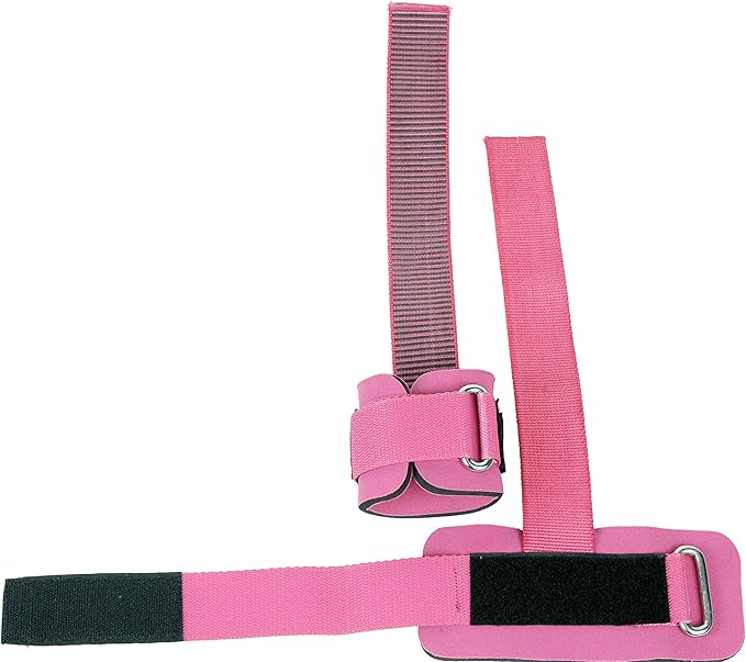 Heavy Duty Lifting Straps Neoprene Padded 1 Pair Wrist Wraps & Rubbery Grip Support Straps with Cotton Coated Rubber on One Side