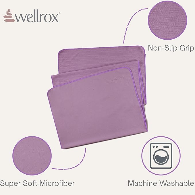 Yoga Mat Towel Non Slip - Ultra Absorbent Super Soft Microfiber Hot Yoga Towel Non Slip for Pilates & Fitness (74” x 26”, Lavender)