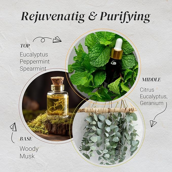 Eucalyptus Mint Essential Oils for Diffusers for Home,Nature-based Eucalyptus Essential Oil, Long-lasting & Family-friendly Diffuser Oils Scents, IFRA Certified, Cold Air & Ultrasonic-0.33 oz