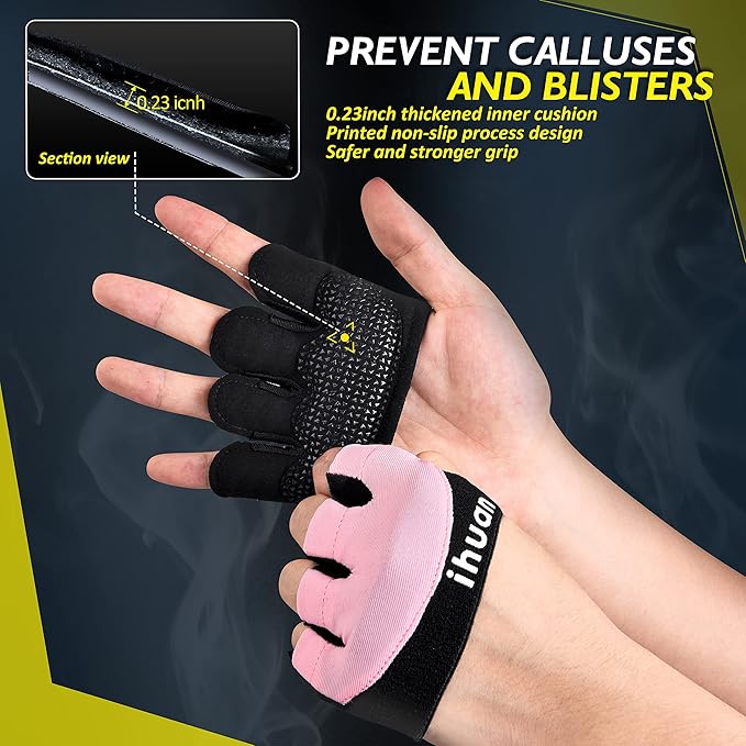 ihuan New Weight Lifting Gym Workout Gloves Men & Women, Great for Weightlifting, Exercise, Training, Fitness