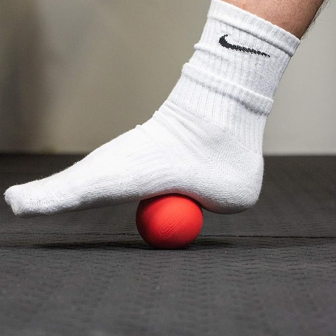 SERIOUS STEEL FITNESS Massage Ball - Deep Tissue Muscle Knot Release Tool - Back, Legs, Shoulders, and More (Red Lacrosse Ball)