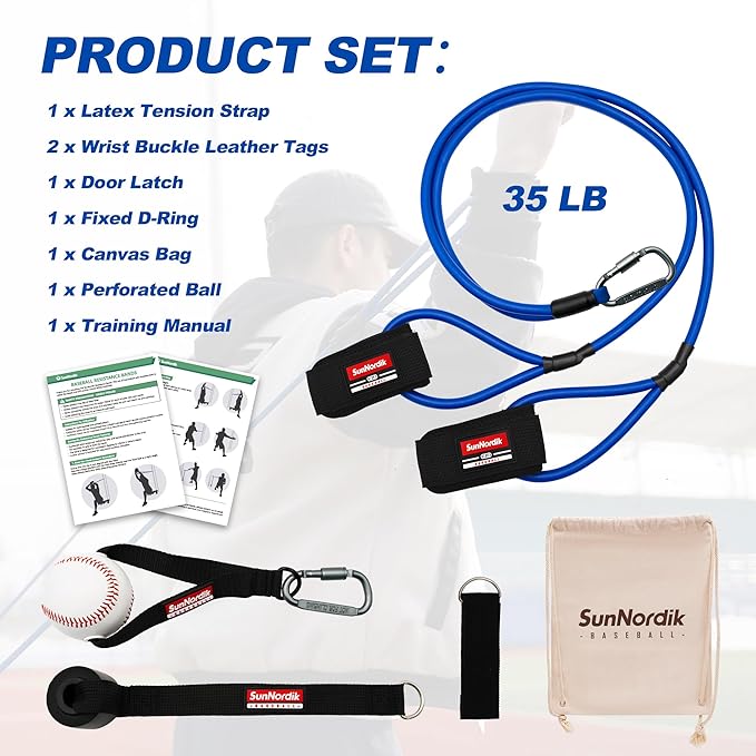 Resistance Bands for Pitchers, Baseball & Softball Training Equipment for Improving Arm Strength & Pitching Training, Baseball Pitching Bands for All Skill Levels