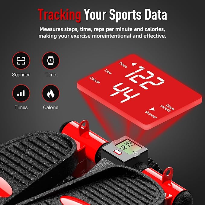 HARISON Mini Steppers for Exercise, Stair Stepper with LCD Monitor 300LBS Capacity, Portable Under Desk Stepper for Home Workout