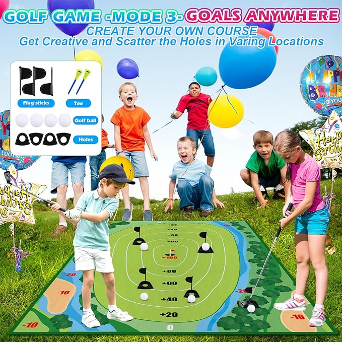 Golf Chipping Game, 50pcs Golf Set for Kids, Indoor Outdoor Golf Games for Kids & Adults, Family Fun Backyard Golf Practice Set Gifts for Birthdays & Holidays