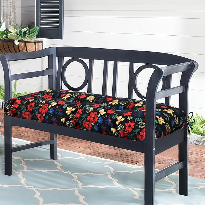 Outdoor Bench Cushion Waterproof, Tufted Bench Seat Cushion 36 x 15 Inch, Patio Wicker Indoor Seat Pads for Outside Garden Patio Balcony