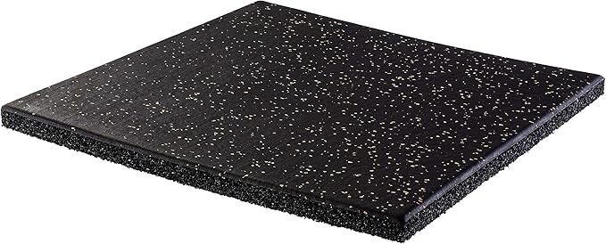 Genaflex Pro Heavy Duty Thick Rubber Gym Floor Tiles High Density Shock Absorbent Laminated Deadlift Mats - 1" Thick X 20" W X 20" L - 2.7 Sq. Ft.