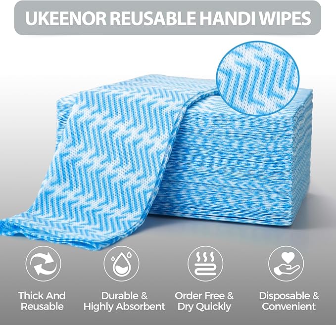 Disposable Cleaning Cloths Dry Handi Wipes Reusable Dish Cloths Multi Use Reusable Cleaning Towels,Machine Washable J Cloth,Heavy Duty Handy Wipes 13.7" X 15.7" 80 Count
