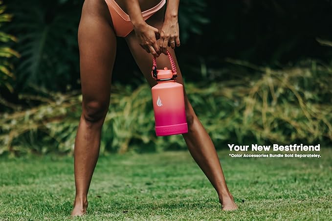 HYDRO CELL Stainless Steel Insulated Water Bottle with Straw - For Cold & Hot Drinks - Metal Vacuum Flask with Screw Cap and Modern Leakproof Sport Thermos for Adults (Coral/Punch 64oz)