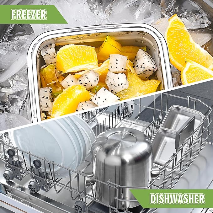 5 Pack Sandwich Containers, 24oz Stainless Steel Sandwich Box with Airtight Lids, Reusable Metal Meal Prep Lunch Boxes, BPA-Free, Dishwasher Safe, Food Storage Containers for Families (Black)