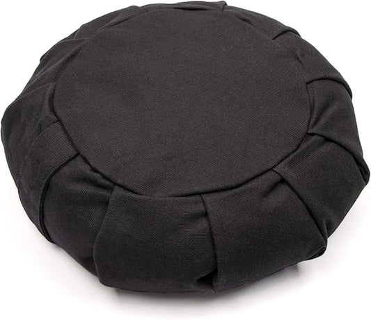 Myga Zafu Yoga Meditation Cushion with Washable Cover - Floor Cushion Pillow with Natural Buckwheat Filling - Soft Round Cotton Design for Meditating or Pranayama Exercises