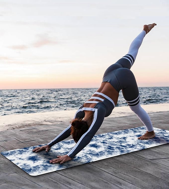 Non Slip Yoga Mat TPE Workout Mat for Men Women, Thick Workout Mat with Carrying Strap, Fitness Mats for Exercise, Yoga, Fitness, Pilates, Floor Workouts (72" x 24" x 6mm)