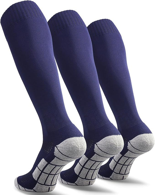 CWVLC Soccer Socks (1/3/5 pairs) Team Sport Knee High Socks for Adult Youth Kids