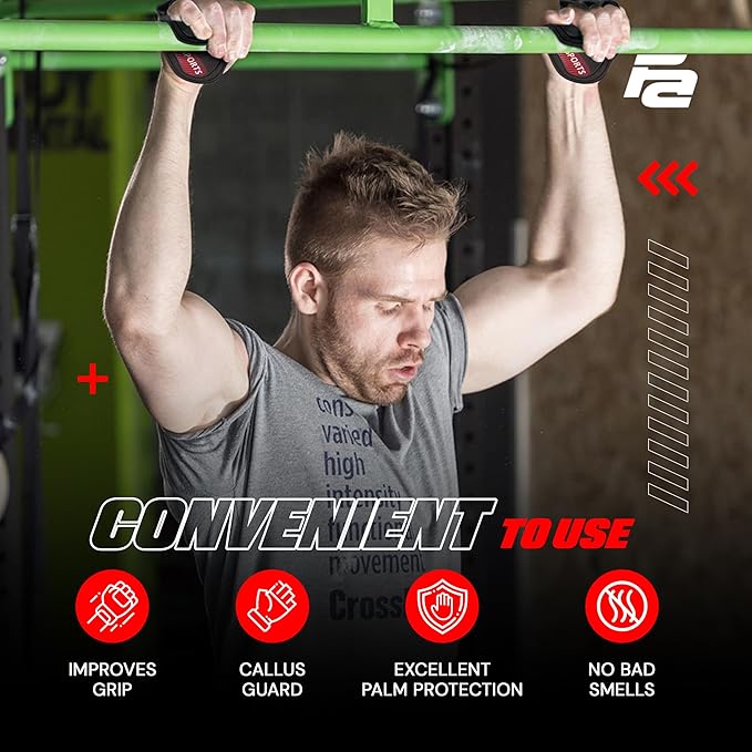 Fit Active Sports Workout Gloves for Gym - Durable Gym Grips, & Grip Pads - Rubber Padding to Avoid Calluses - Suits Men & Women