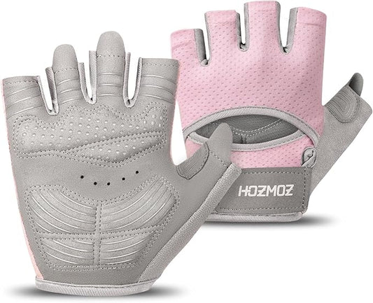 Ventilated Weight Lifting Gloves, Thick Padded Workout Gym Gloves with Full Palm Protection & Grip & Shock Absorption for Women & Men's Fitness Exercise Training