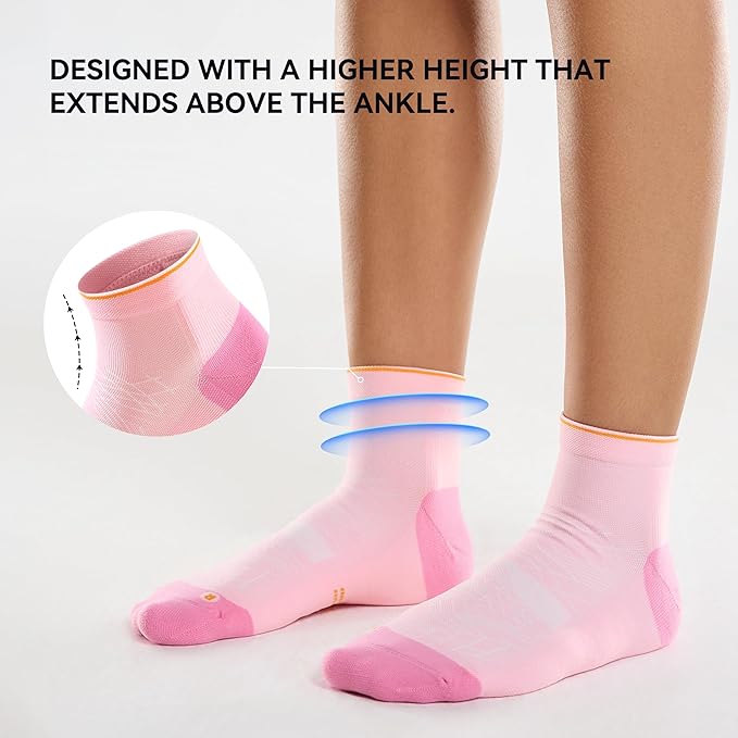 CS CELERSPORT 2/5 Pairs Ankle Compression Socks for Men and Women Running Athletic Socks