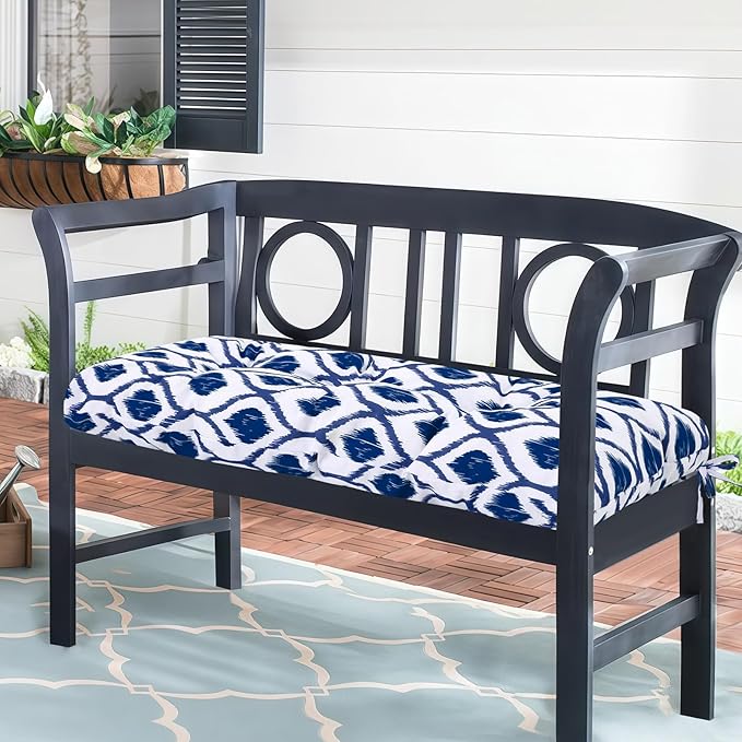Outdoor Bench Cushion Waterproof, Tufted Bench Seat Cushion 40 x 15 Inch, Patio Wicker Indoor Seat Pads for Outside Garden Patio Balcony
