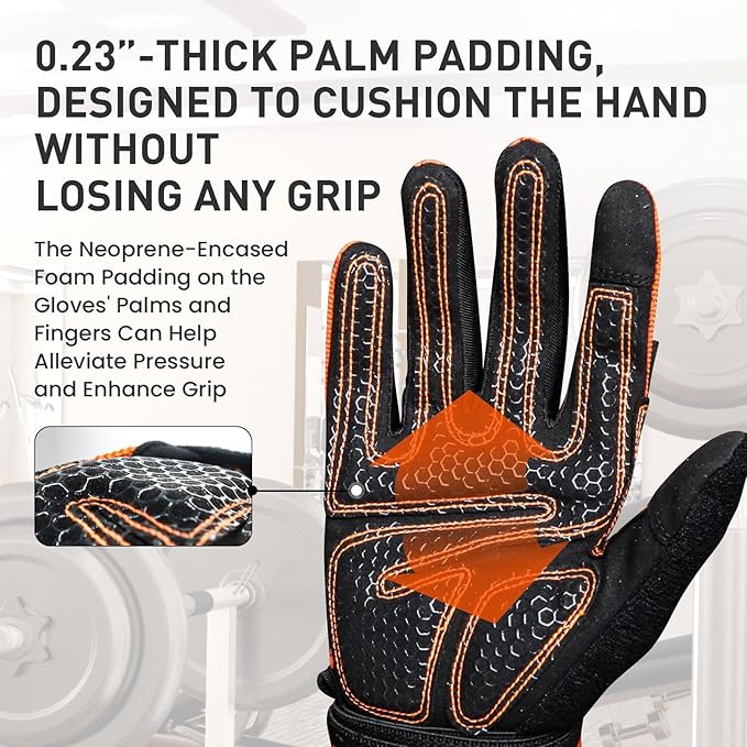 FINGER TEN Weightlifting Workout Gloves Full Half Finger with Wrist Strap Support, Padded Grip for Weight Lifting Gym Fitness Exercise Training Men Male