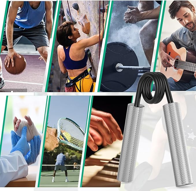 Grip Strength Trainer 4 Pack,50LB-200LB Metal Hand Grip Strengthener,Non-Slip Heavy-Duty Forearm Exerciser,Hand Gripper for Muscle Building and Hand Rehabilitation Exercising