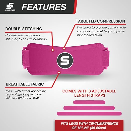 Sleeve Stars Patellar Tendon Support Strap Osgood Schlatter Band Knee Brace for Kids, Youth, Women & Men w/ 3 Lengths, Swedish Brand Patella Tendon Knee Strap for Arthritis, Tendonitis & Pain
