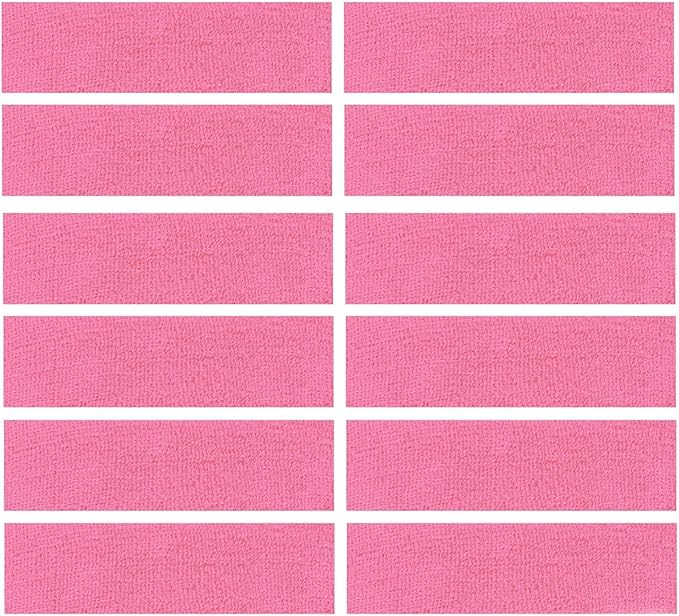 12 Sweatbands Cotton Sports Headbands Terry Cloth Moisture Wicking Athletic Basketball Headband by Kenz Laurenz