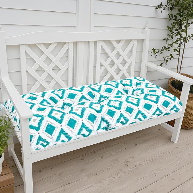 Outdoor Bench Cushion Waterproof, Tufted Bench Seat Cushion 40 x 15 Inch, Patio Wicker Indoor Seat Pads for Outside Garden Patio Balcony