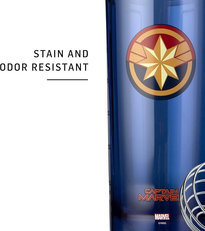 BlenderBottle Marvel Shaker Bottle Pro Series Perfect for Protein Shakes and Pre Workout, 28-Ounce, Captain America Shield