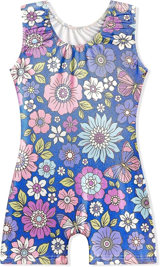 EQSJIU Leotards for Girls Gymnastics Sleeveless Sparkly Toddler Tumbling Outfits Dance Clothes Biketards for Kids 1-10 Years