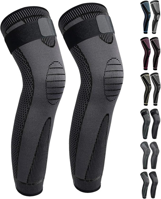 Full Leg Sleeves Long Compression Leg Sleeve Knee Sleeves Protect Leg, for Man Women Basketball, Arthritis Cycling Sport