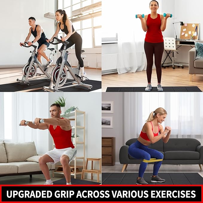 Treadmill Mat, 7'x3'/6'x3'/6'x2.5'/5.6'x2'/4'x2', 6mm Thick Exercise Equipment Gym Mat for Hardwood FloorCarpet, Compatible with Peloton Bike, Indoor Spin Bike, Elliptical