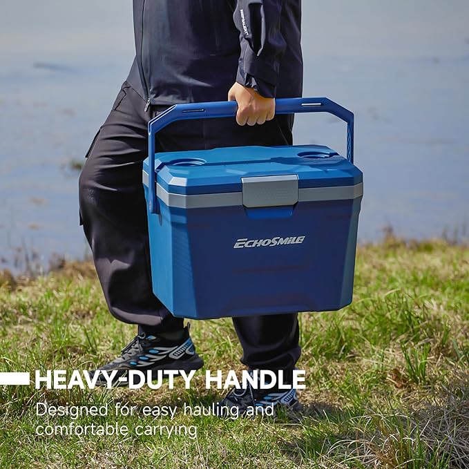 EchoSmile Portable Cooler 20L/21qt, Outdoor Insulated Ice Chest Box