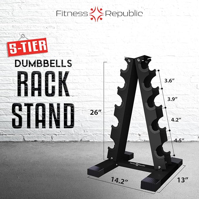 Neoprene Dumbbells Weight Storage Rack - 2.0 MM Thick Steel Weight Organizer - Ideal Choice for Home Gym - Easy to Assemble and Store