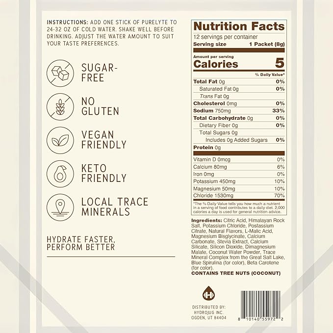 Electrolyte Drink Mix – Sugar-Free Hydration Powder Packets – Clean Electrolytes with Trace Minerals – Keto, Vegan, Gluten-Free – No Artificial Sweeteners – 12 Sticks – Coconut Lime