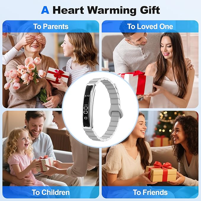 Sleep & Fitness Tracker with 2 Bands, Lightweight Smart Bracelet Wristband for Women Men, 24/7 Heart Rate, Blood Oxygen & Stress Monitor, Waterproof Health Trackers, No Subscription Fee (Gray)