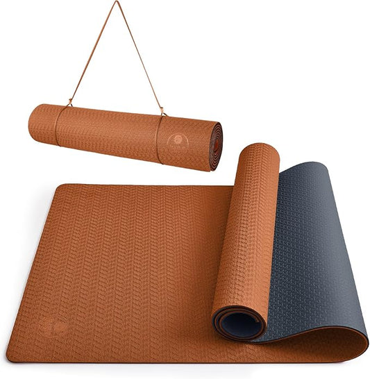 IUGA Yoga Mat Non Slip Anti-tear Pilates Mat Eco Friendly Hot Yoga Mats Thick for Workout & Exercise(72"x 24"x 6mm)