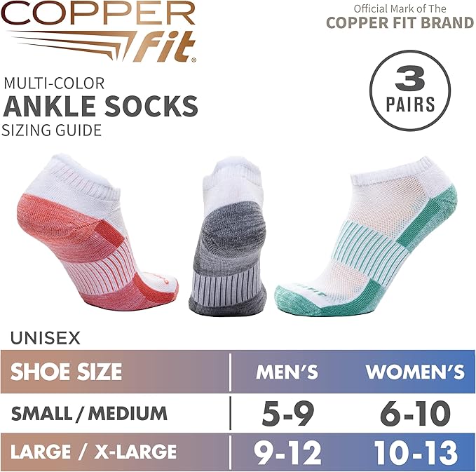 Copper Fit Ankle Length Sport Socks